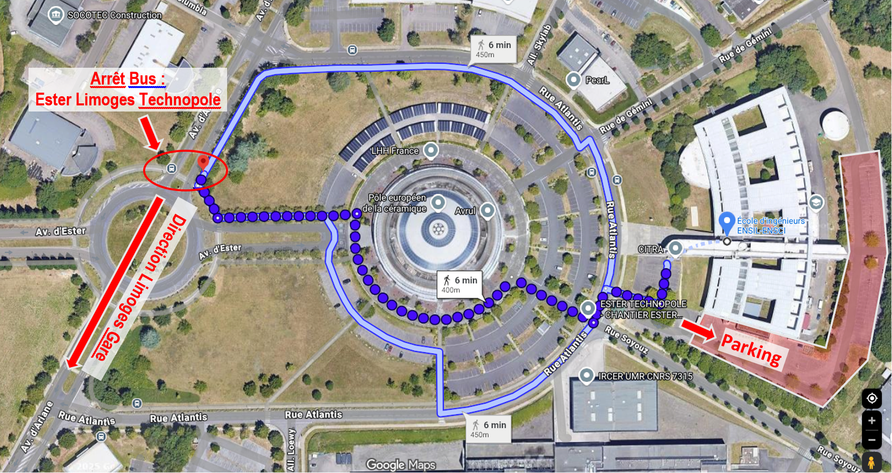 Accès lieu de la conférence EsterTechnopoleAcces